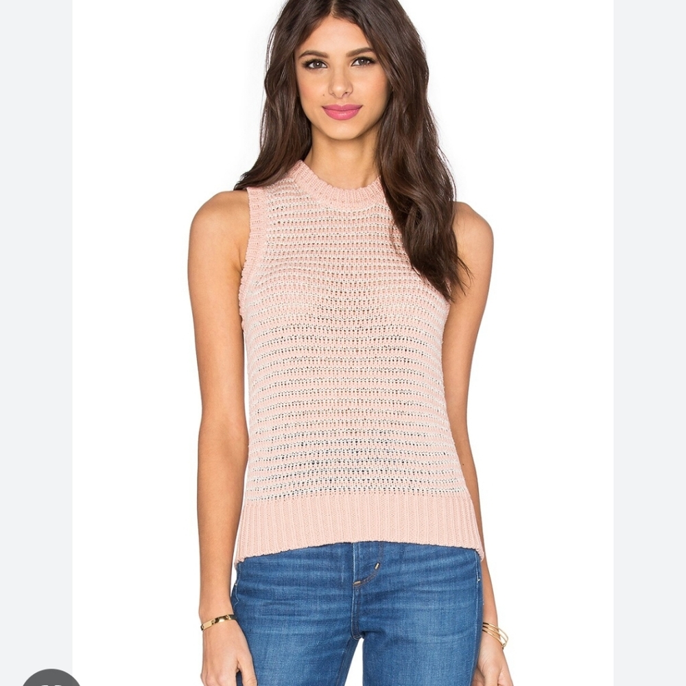 J Brand  Garey sweater tank in rose cloud and cloud cream.  Size snall.